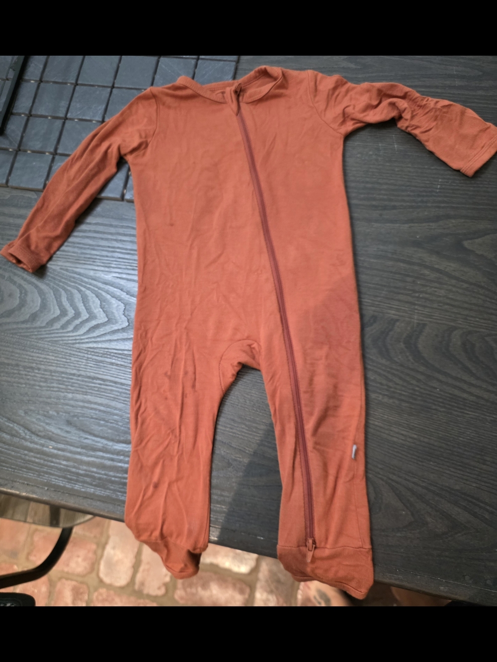 Kyte BABY Rust Orange Zip-Front One-Piece Bodysuit